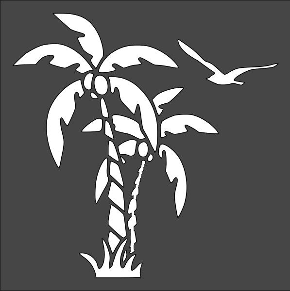 Plastic Stencil - Coconut Tree (RE138) (6" or 8")*****