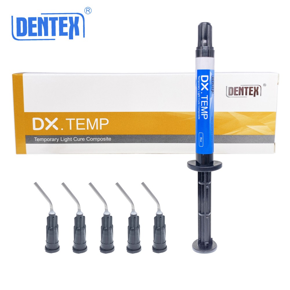 Dental Temporary Flow Light Cure Filling Resina compuesta Blue 2.5g DENTEX