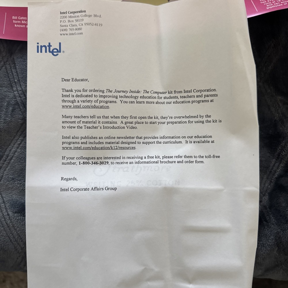 Intel Journey Inside: The Computer Chip Kit w/ Uncut Silicon Wafer 1990’s