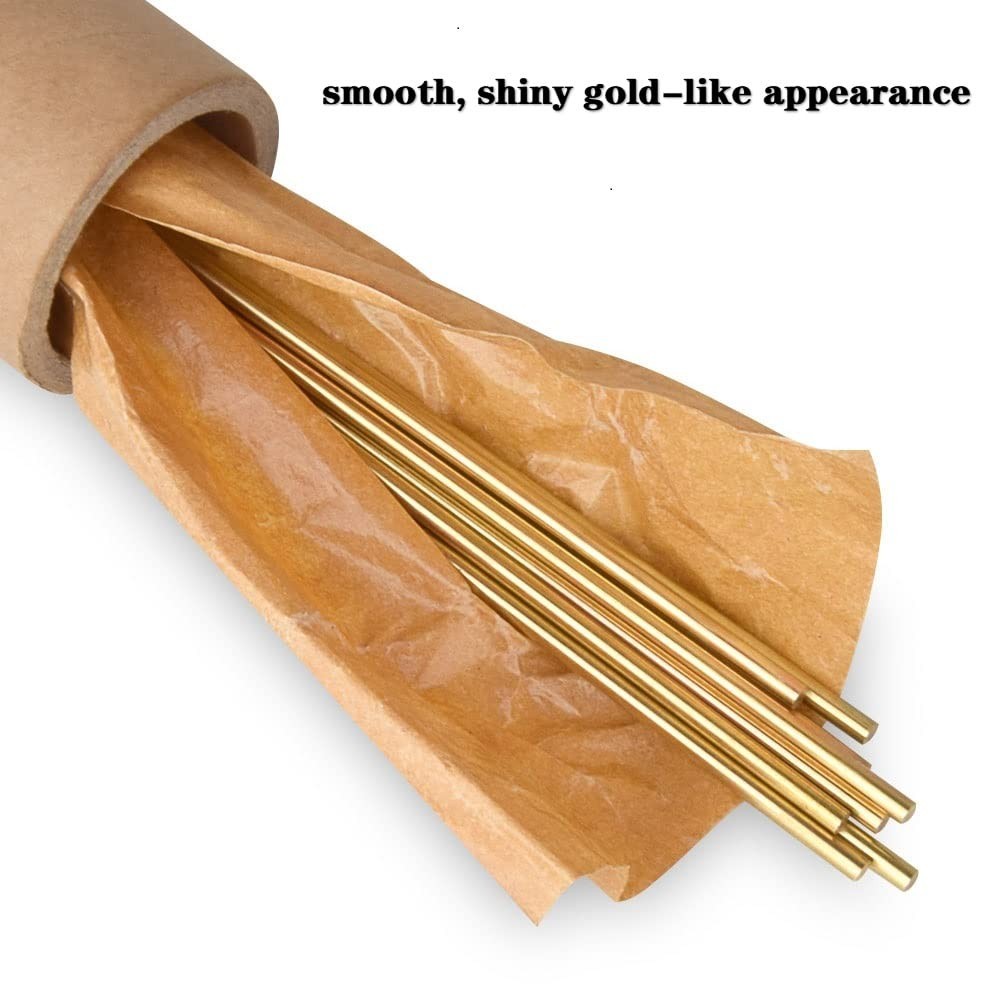 Solid Brass Rods Set - 8 Pcs 12 Inch, 1/8 Inch Diameter for Elegant Projects