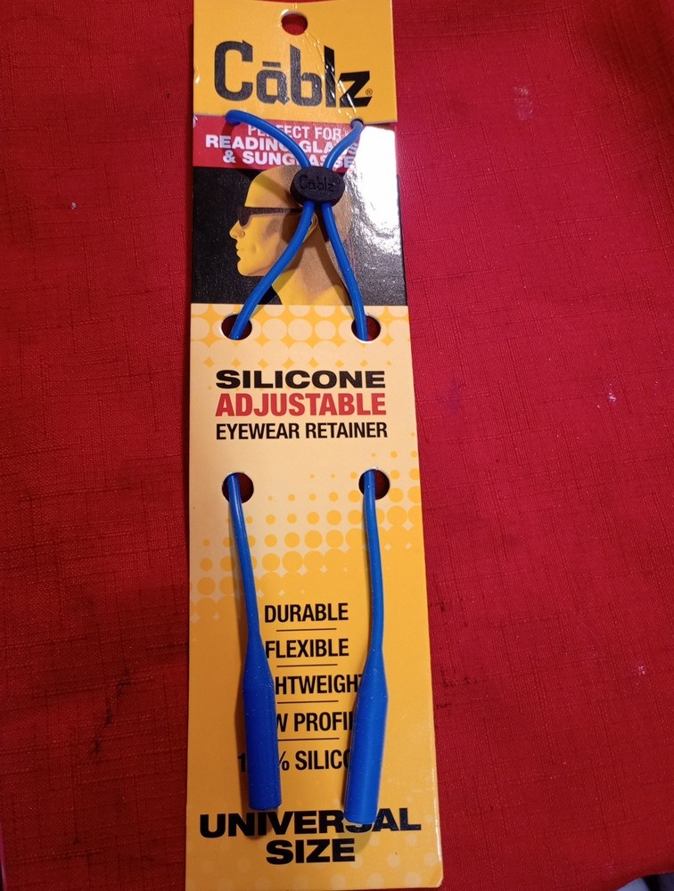 Cablz Silicone Adjustable Eyewear"Universal Size*Blue*Free Shipping*
