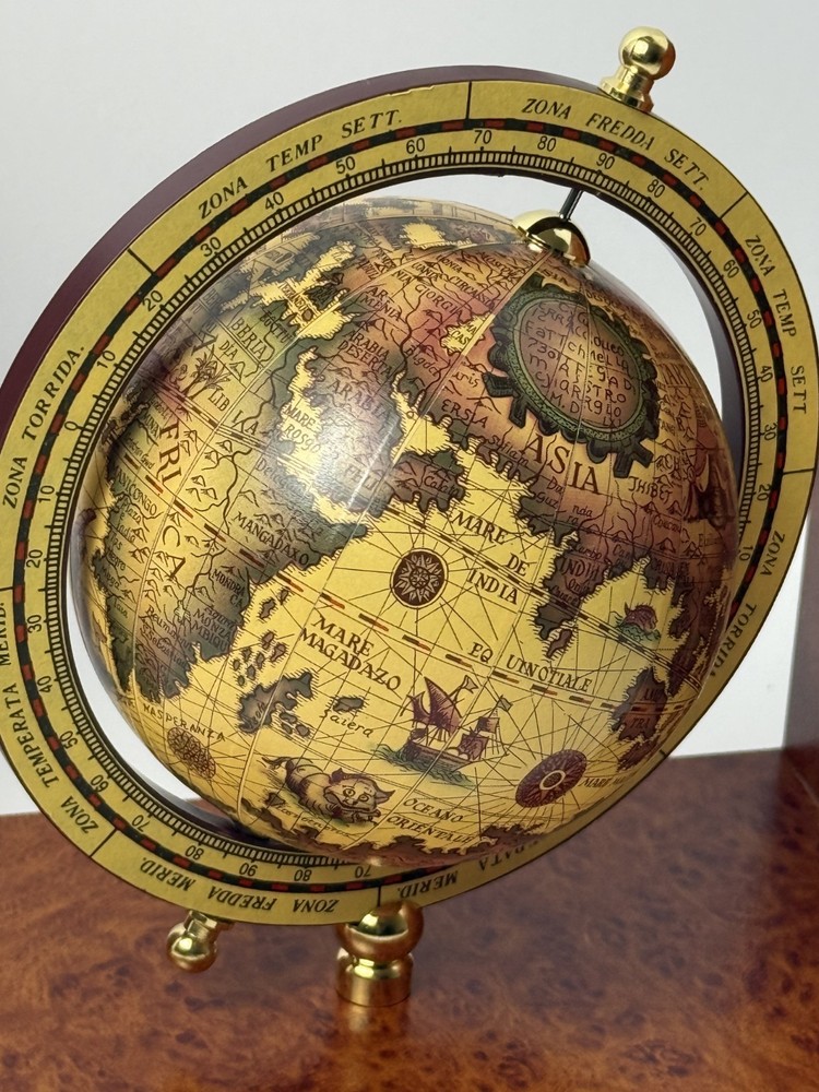 Vintage 1980s Spinning Globe Bookends NIB