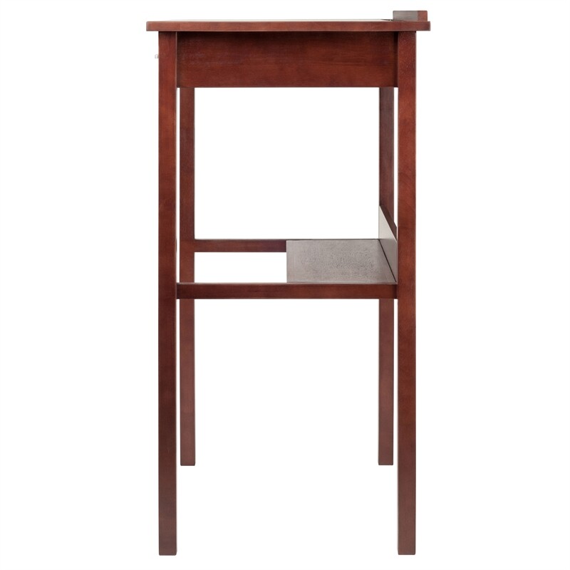 Winsome Ronald 28" Transitional Solid Wood High Writing Desk in Walnut