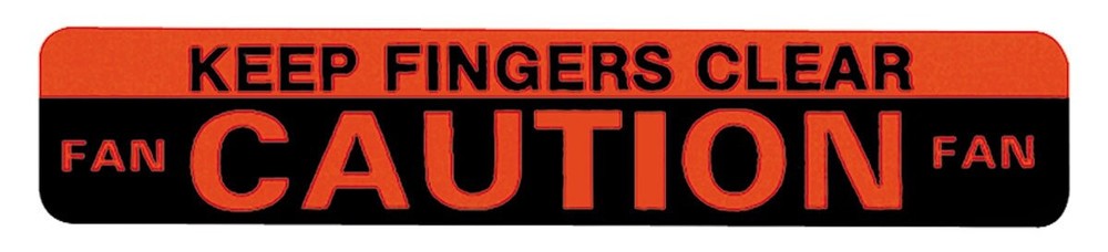 1964-77 GM CAUTION "Keep Fingers Clear" Orange/Black Decal