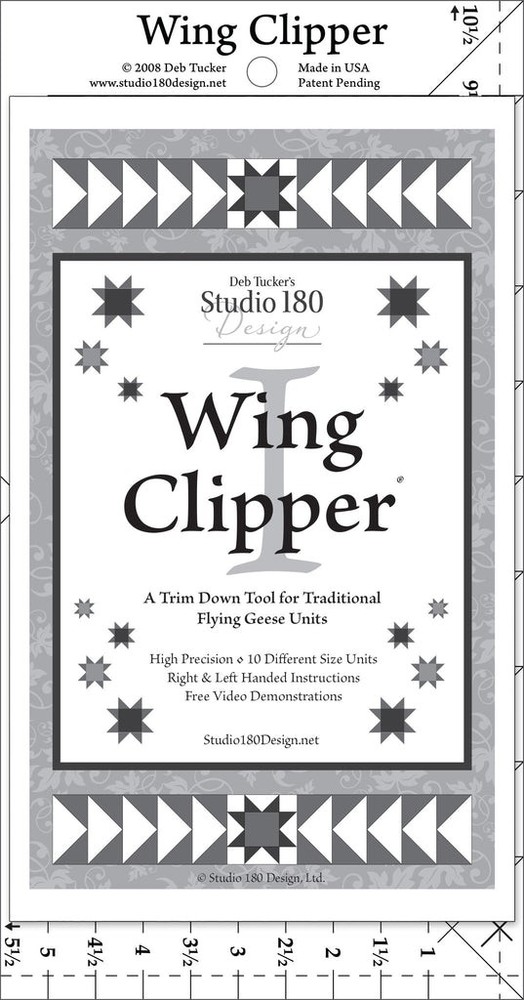 Studio 180 Design - Wing Clipper I Quilting Template Ruler DT07