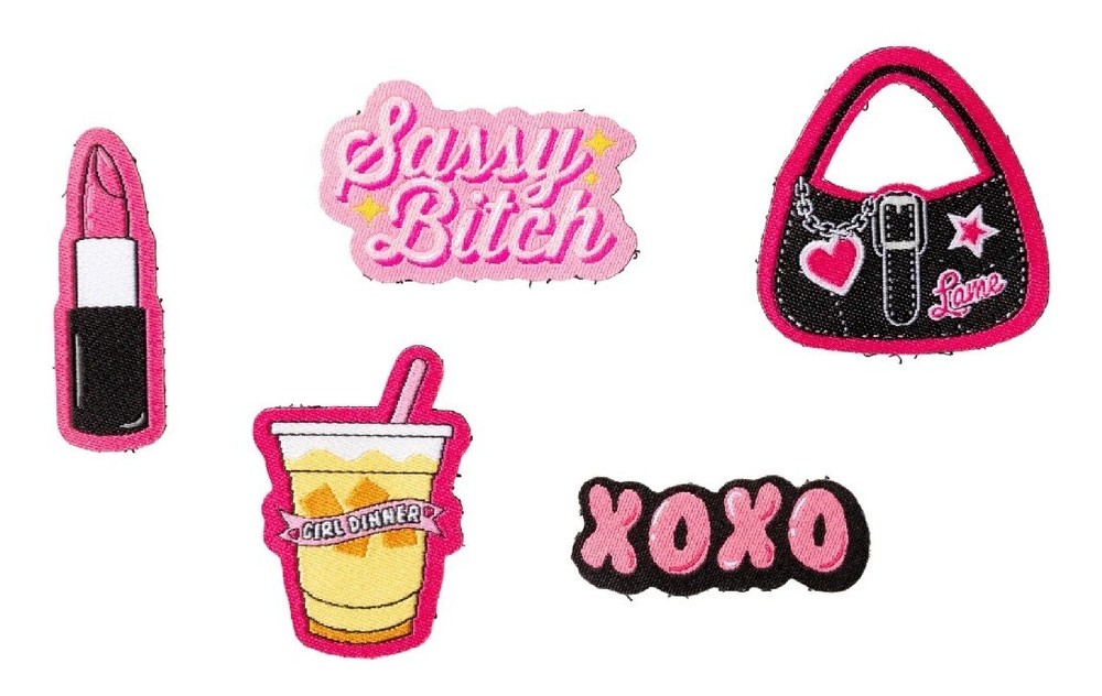 SASSY PINK 5-PACK FOR REP IT DOG HARNESS & ACCESSORIES INTERCHANGEABLE PATCHES