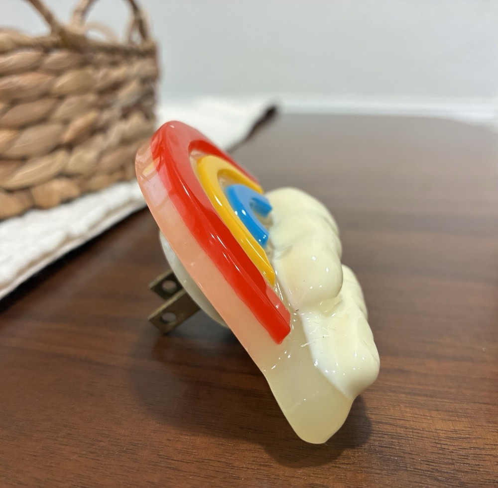 Vintage Lucite Rainbow & Clouds Nightlight - Works!