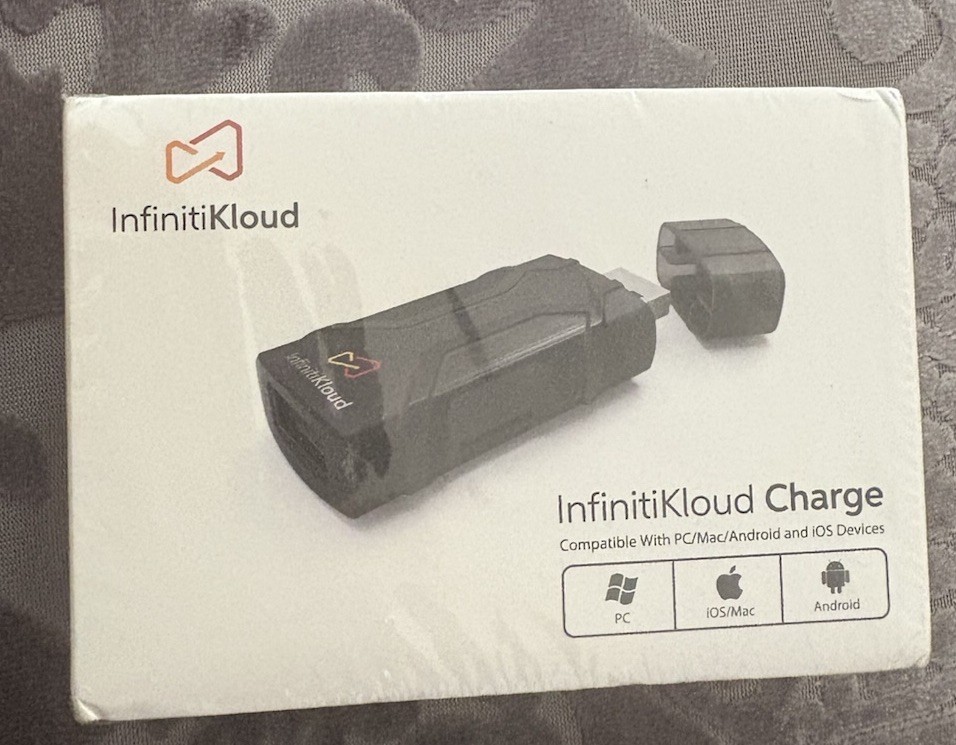 INFINITIKLOUD CHARGE NEW IN BOX USB DRIVE COMPATIBLE PC MAC ANDROID IOS