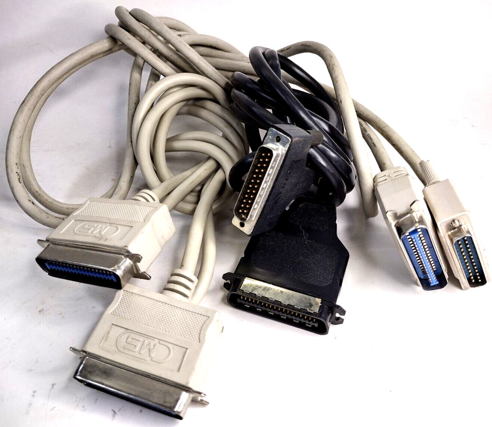 VARIOUS BRAND PARALLEL PRINTER CABLES LOT OF 3