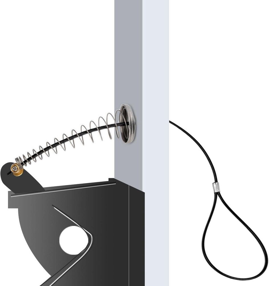 2 Sets Gate Latch Cable Pull String, Black Gate Latch Pull Cord with Gate Latch