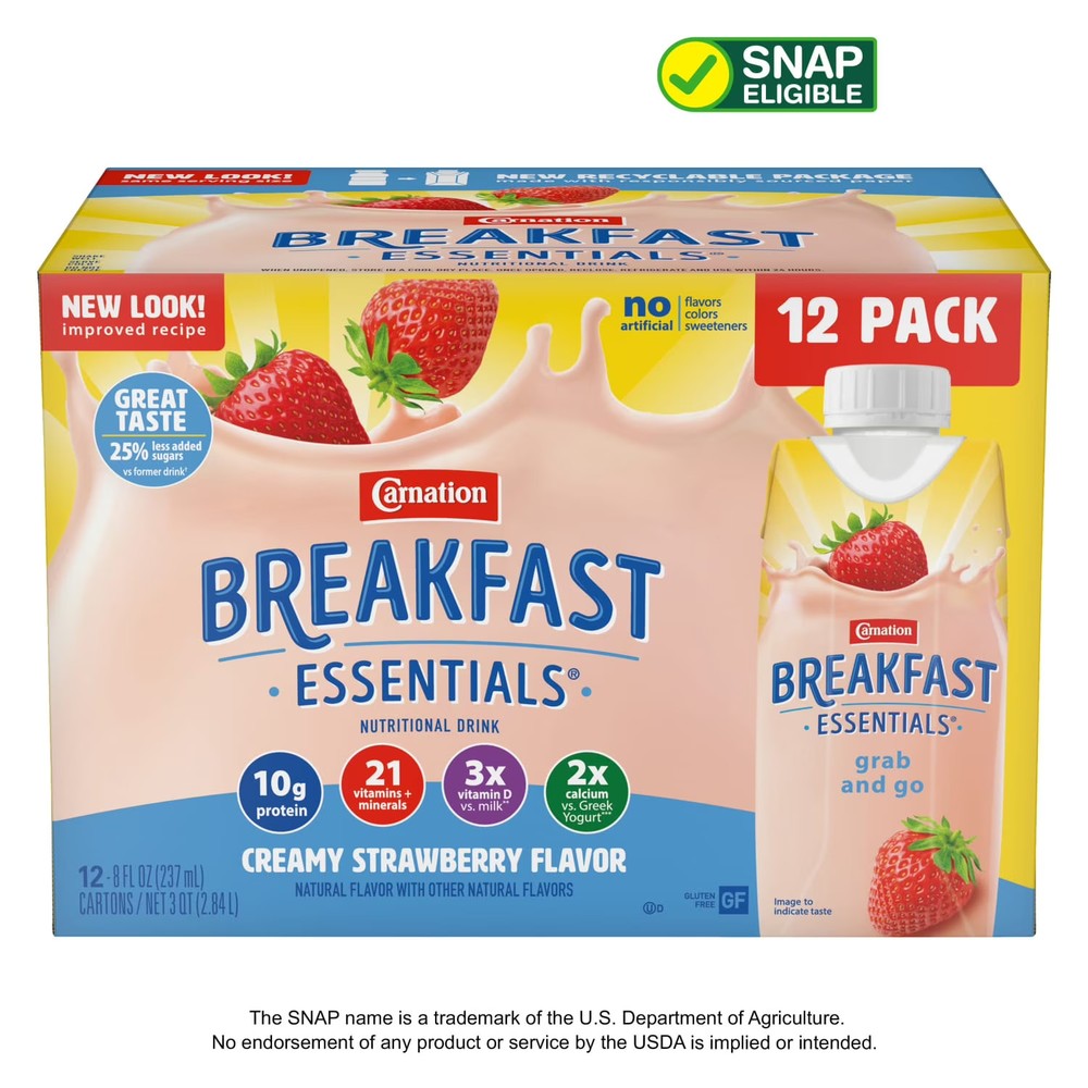 Carnation Breakfast Essentials Nutritional Protein-Packed Drink Shakes