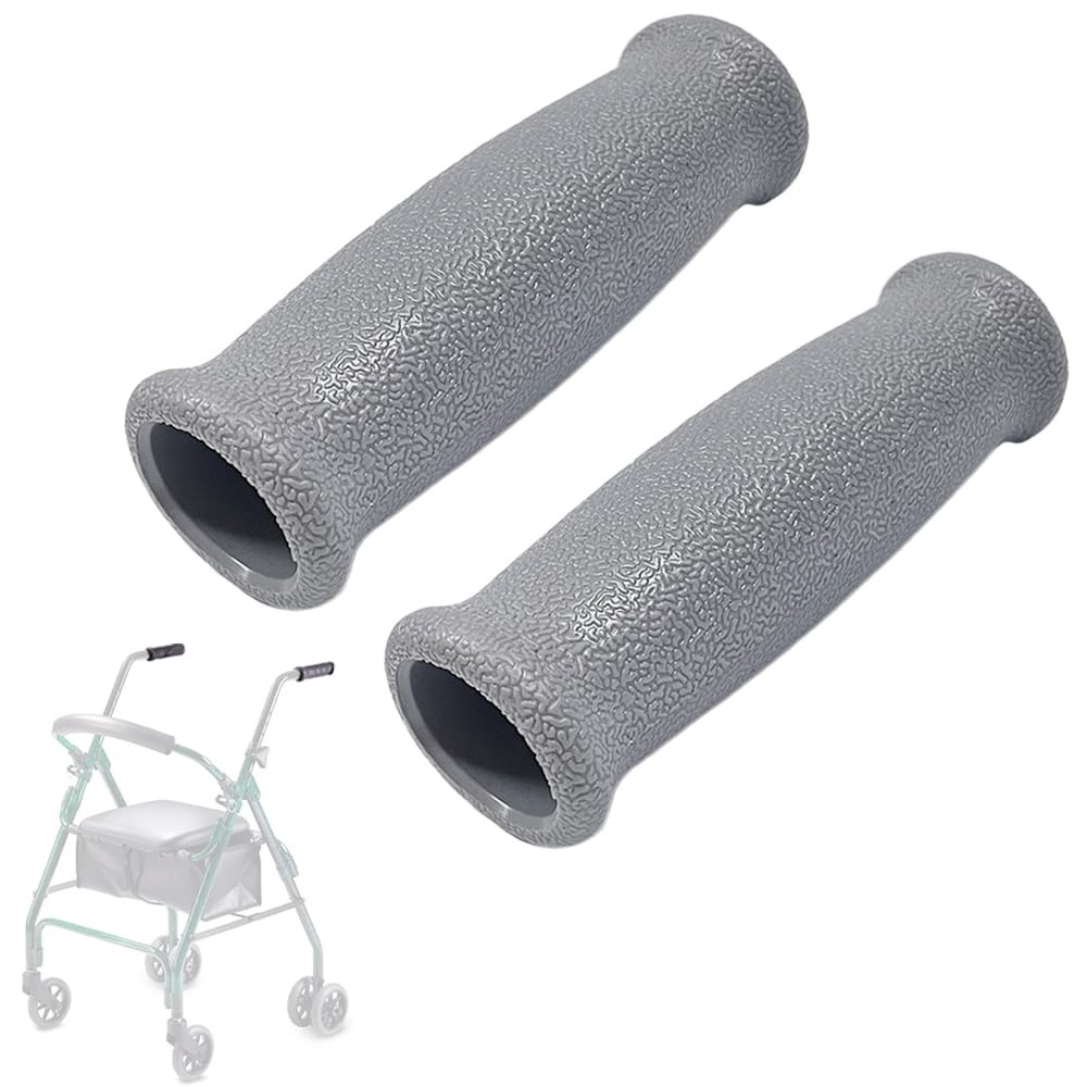 Crutch Hand Grips for Rollator Walker Replacement - Elderly & Disabled black
