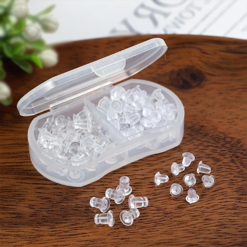 200PCS Soft Silicone Earring Backs - Lightweight Secure Fit, Ear Protection