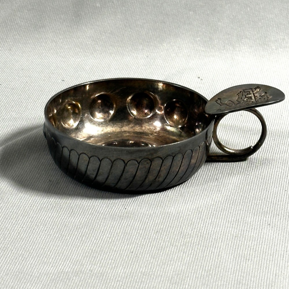 Vintage Maillechort Silver Plate Tastevin
