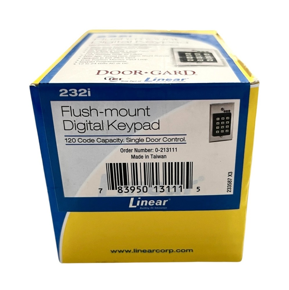 Linear Door Gard 232i Flush Mount Digital Keypad Indoor