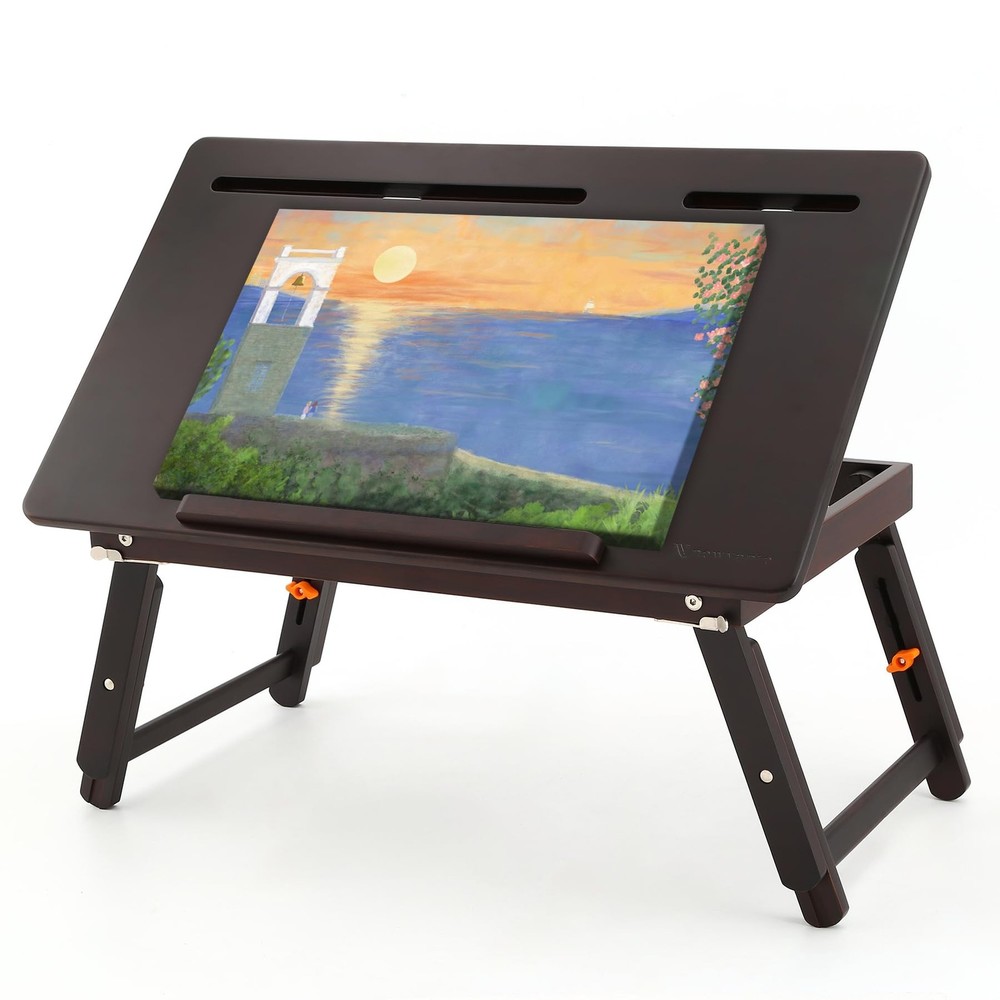 Drawing Table Foldable Drafting Desk with Adjustable Height & Angle Drawing B...