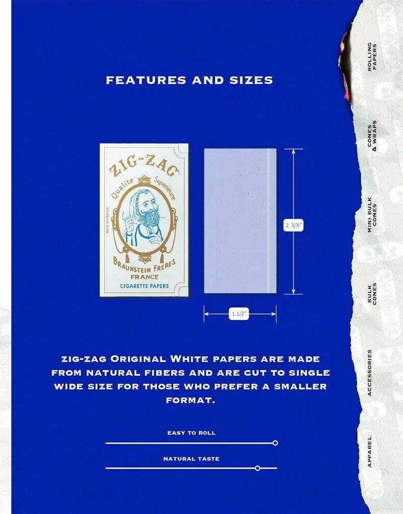 Zig-Zag Original White Rolling Papers - 6 pack | Best Price!