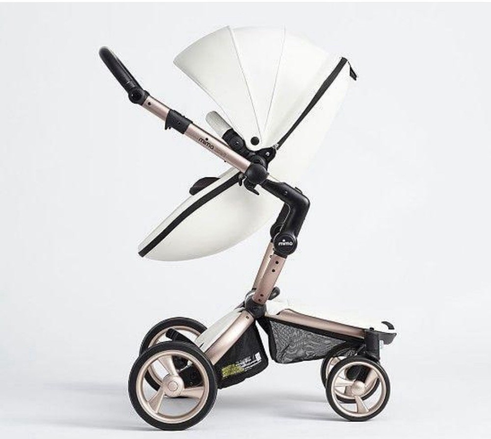 Mima Xari White & Gold Stroller & Bassinet SET
