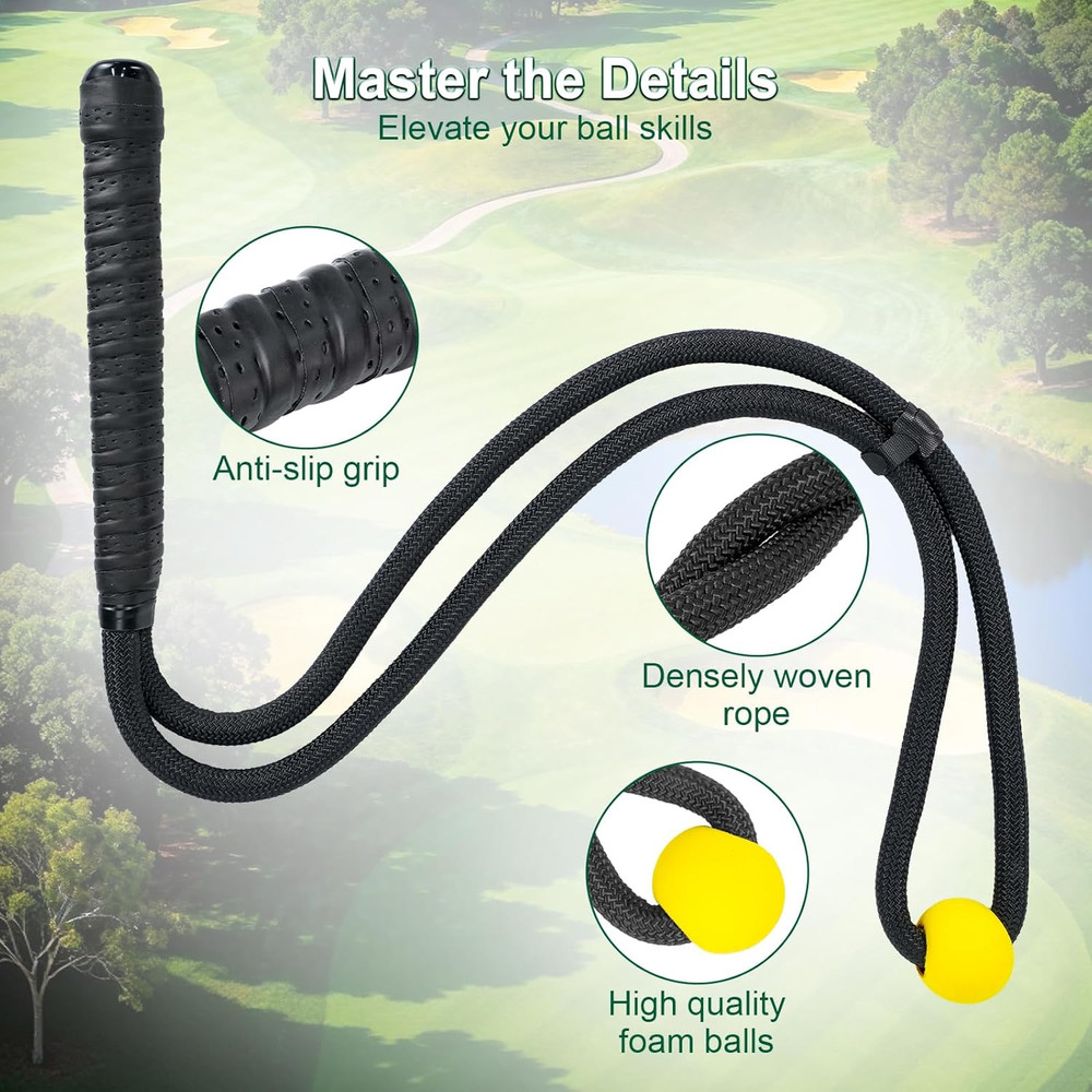 Golf Rope Swing Trainer & Aid – Elevate Speed Tempo Flexibility | All-Level Warm