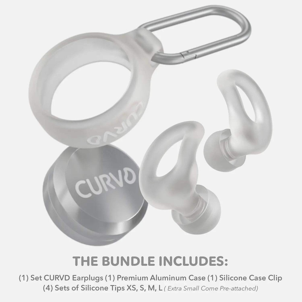 CURVD Everyday™ Earplugs + Case Clip