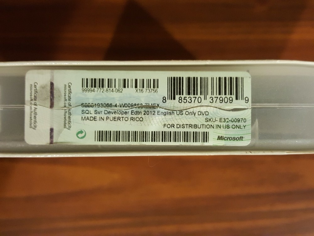 NEW SEALED Microsoft SQL Server 2012 Developer RETAIL