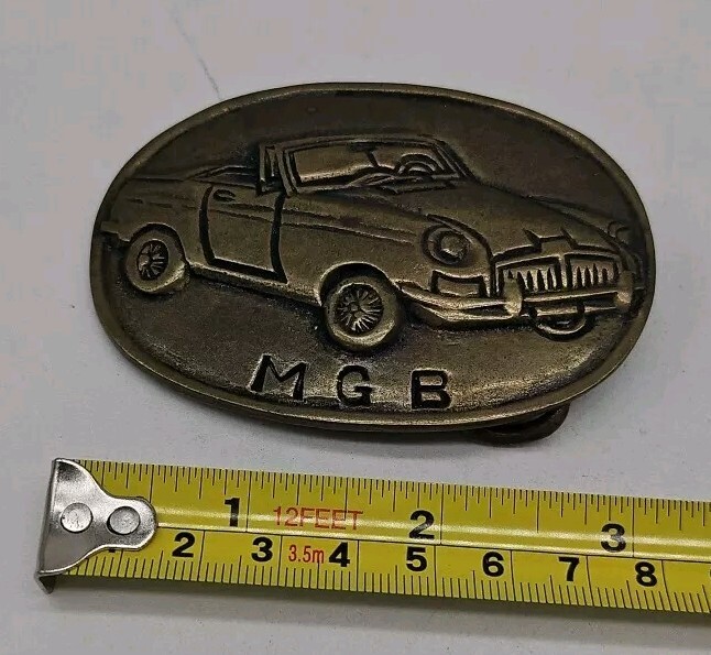 Vintage MGB Solid Brass Buckle, 3.25" X 2.25"