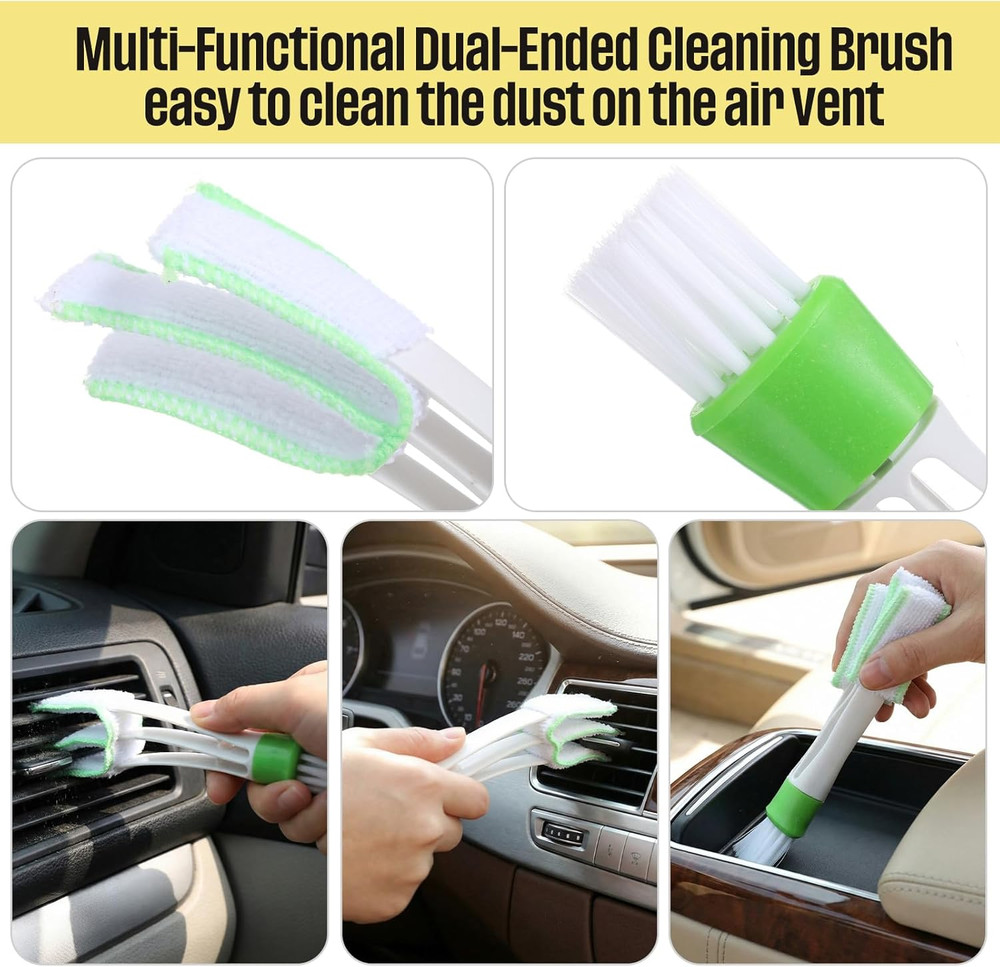 4 Pcs Large Car Duster Set Microfiber Dust Cleaning Sets with Extendable Handle