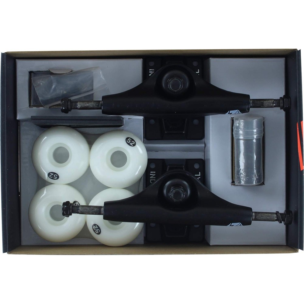 Independent Component Pack 5.0 Black/Black with 52mm White Wheels