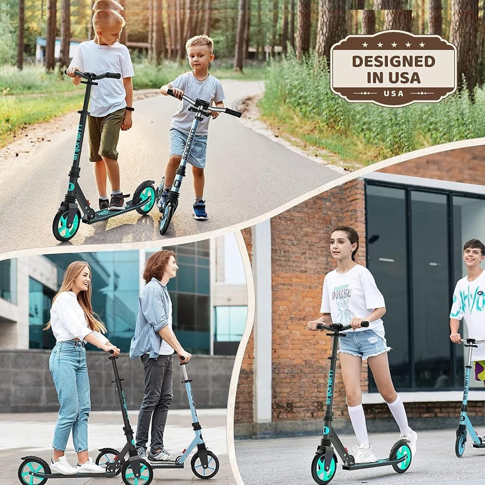 Adjustable Kick Scooter for 6+ with Non-Slip Deck & Quick Folding - 240 LB Limit