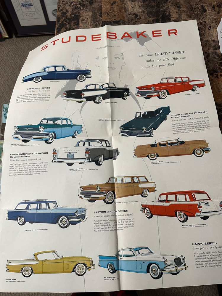 STUDEBAKER Official Sales Brochure/Poster - 1957!