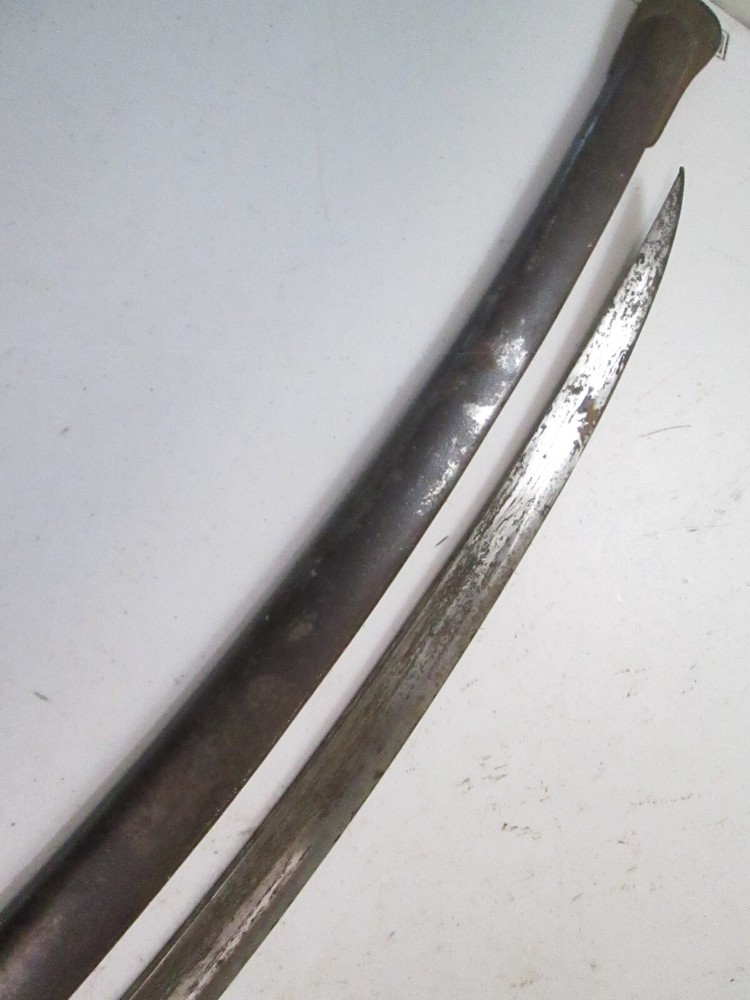 US CIVIL WAR ARTILLERY SWORD AND SCABBARD AMES MAKER DATED 1864 CLEAN BLADE