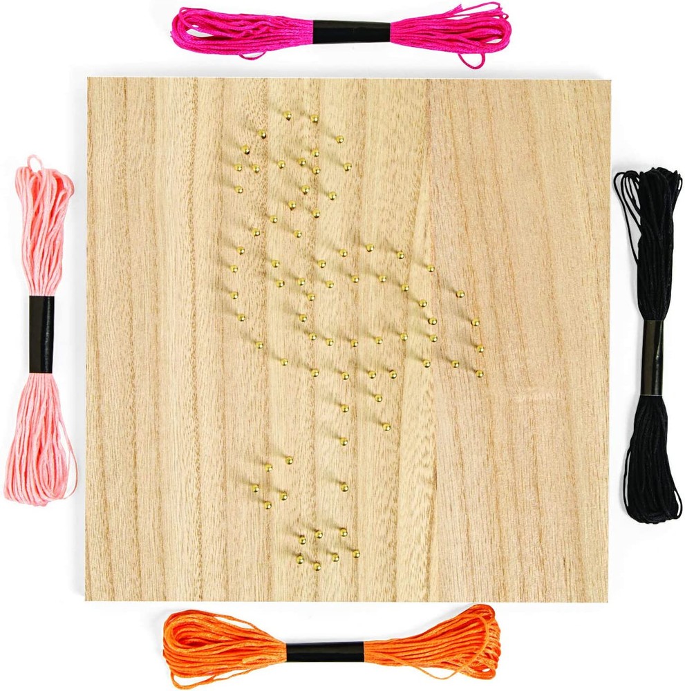 DIY Flamingo String Art Kit (Includes Wood Base, Hardware and String)
