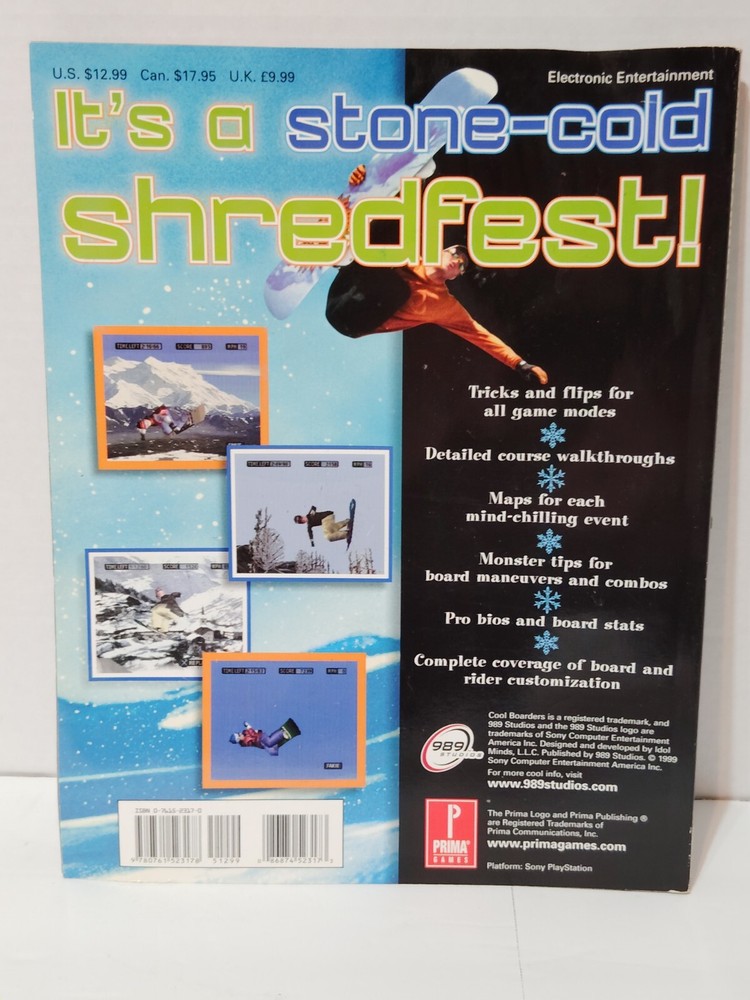 Prima Cool Boarders 4 Strategy Guide Tips & Tricks 989 Studios Jack Black