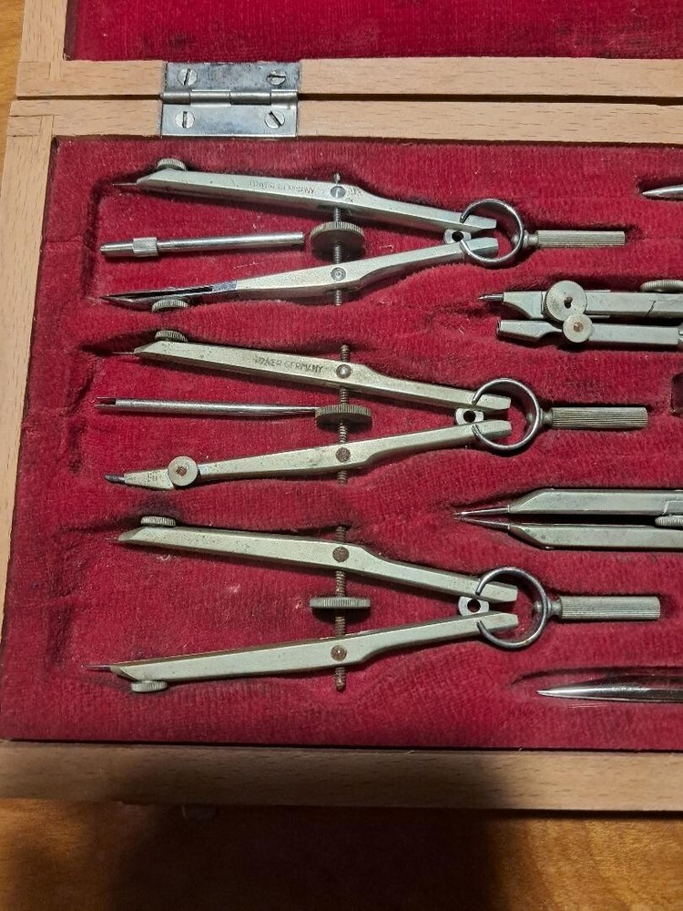 Vintage German Geometry/Drafting Drawing Set.