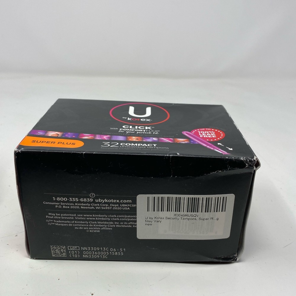 U by Kotex Click Compact Tampons Super Plus Unscented 32ct