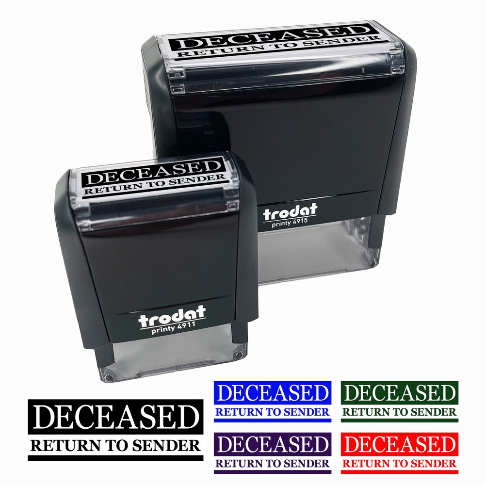 Deceased Return to Sender Mail Delivery Service Self-Inking Stamp Ink Stamper