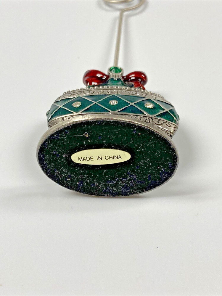 Enamel Christmas Ornament Card Holder