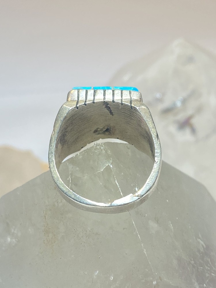 Blue ring size 8.75 sterling silver band southwest