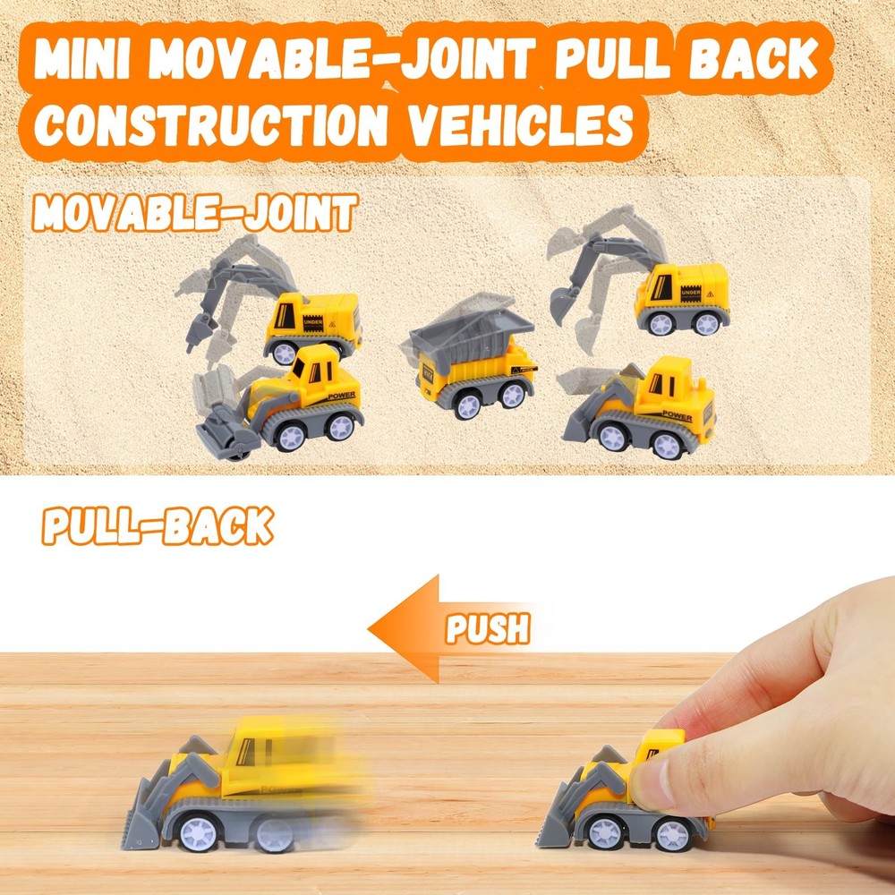 Construction Sensory Bin with Lid, 2.64lbs Magic Sand, Construction Trucks, T...