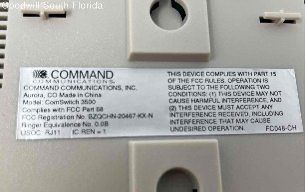 Command Communications Comswitch 3500 Gray Phone Line System Not Tested With Box