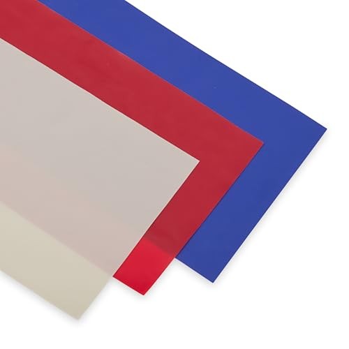 Flat Resistance Bands (Pack of 3, Grey/Red/Blue), Light/Medium/Heavy, Rubber