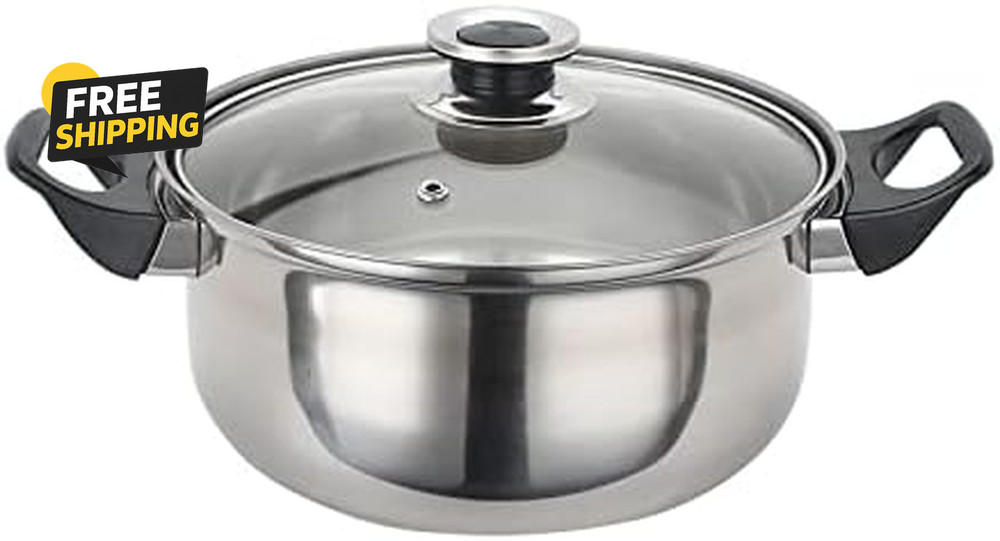 12 Piece Stainless Steel Cookware Set, Silver