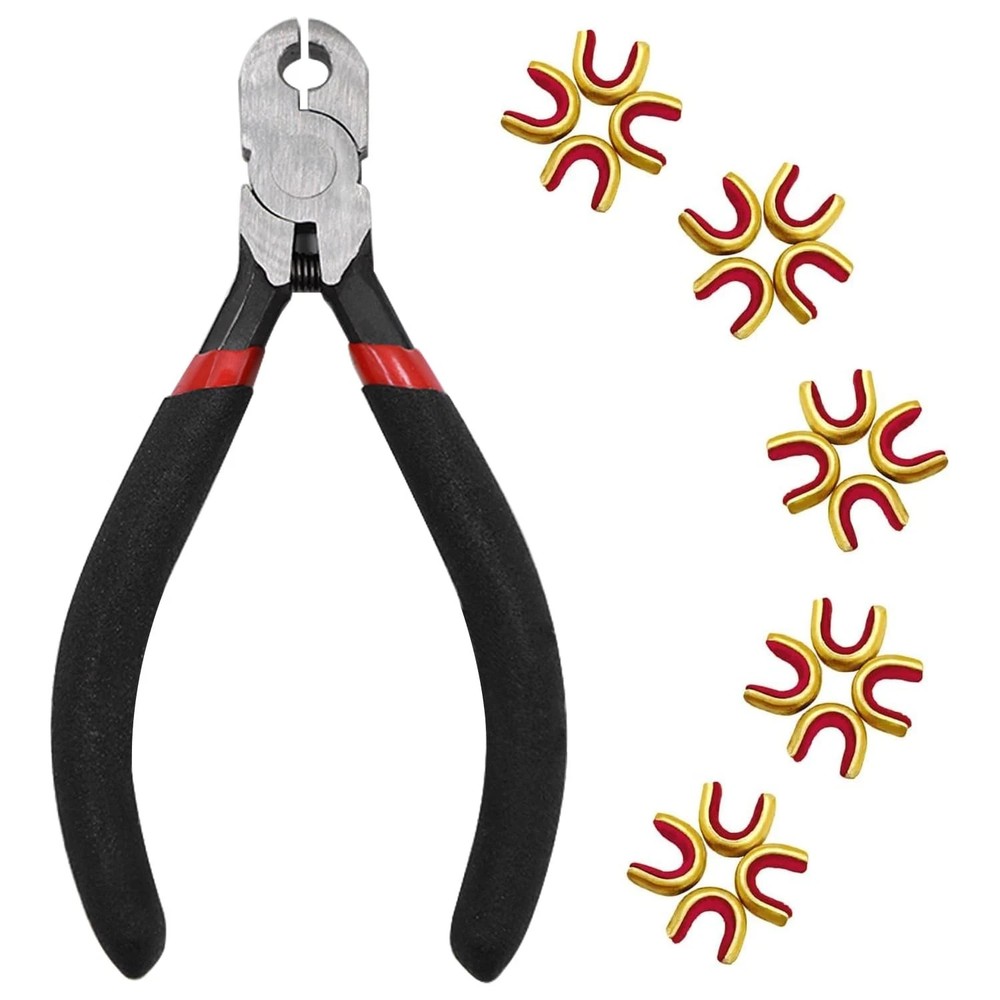 Archery Bow String Nocking Points Set â€“ 20 Pcs Brass Nocking Points and Plier