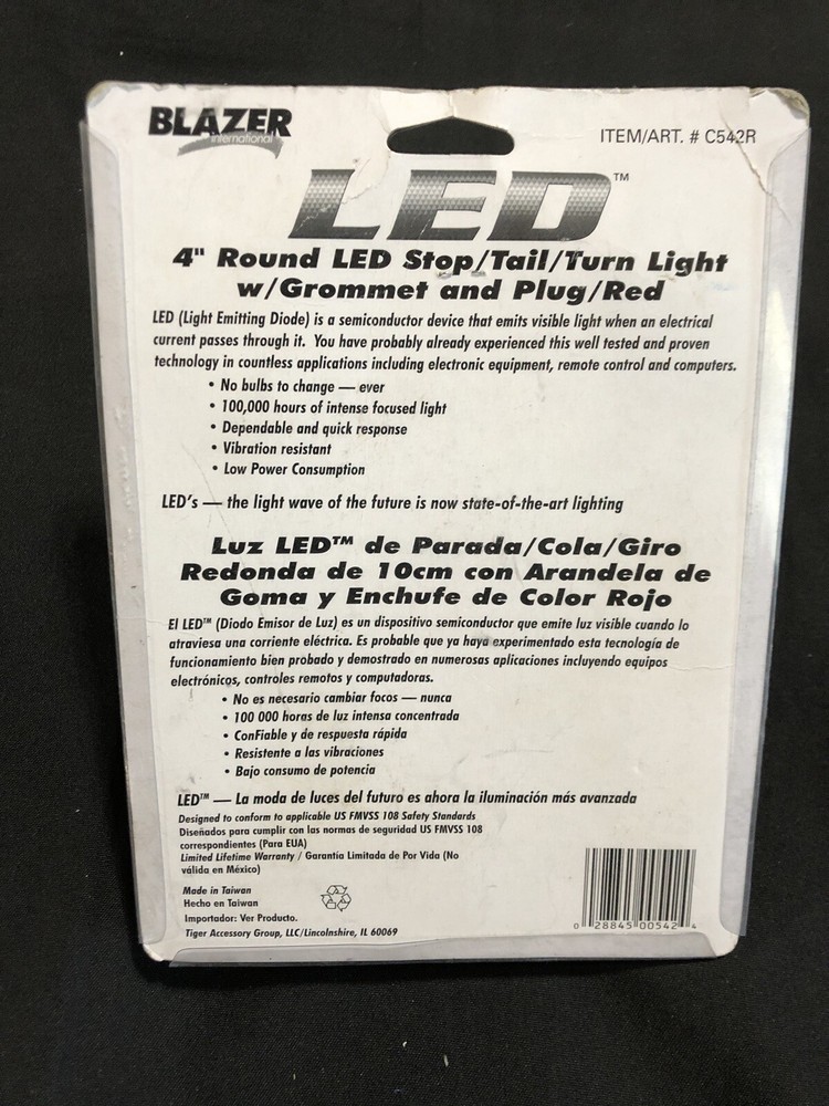 Blazer C542R 4" LED Round Stop/Tail/Turn Light (New)