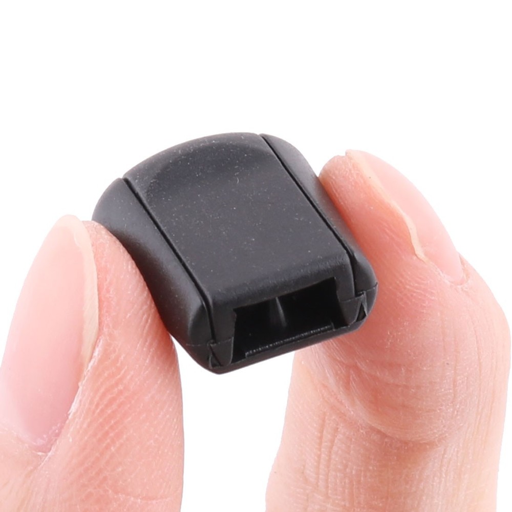 Plastic Sliding Rope String Drawstring Stopper Fastener Cord Lock Black 8pcs