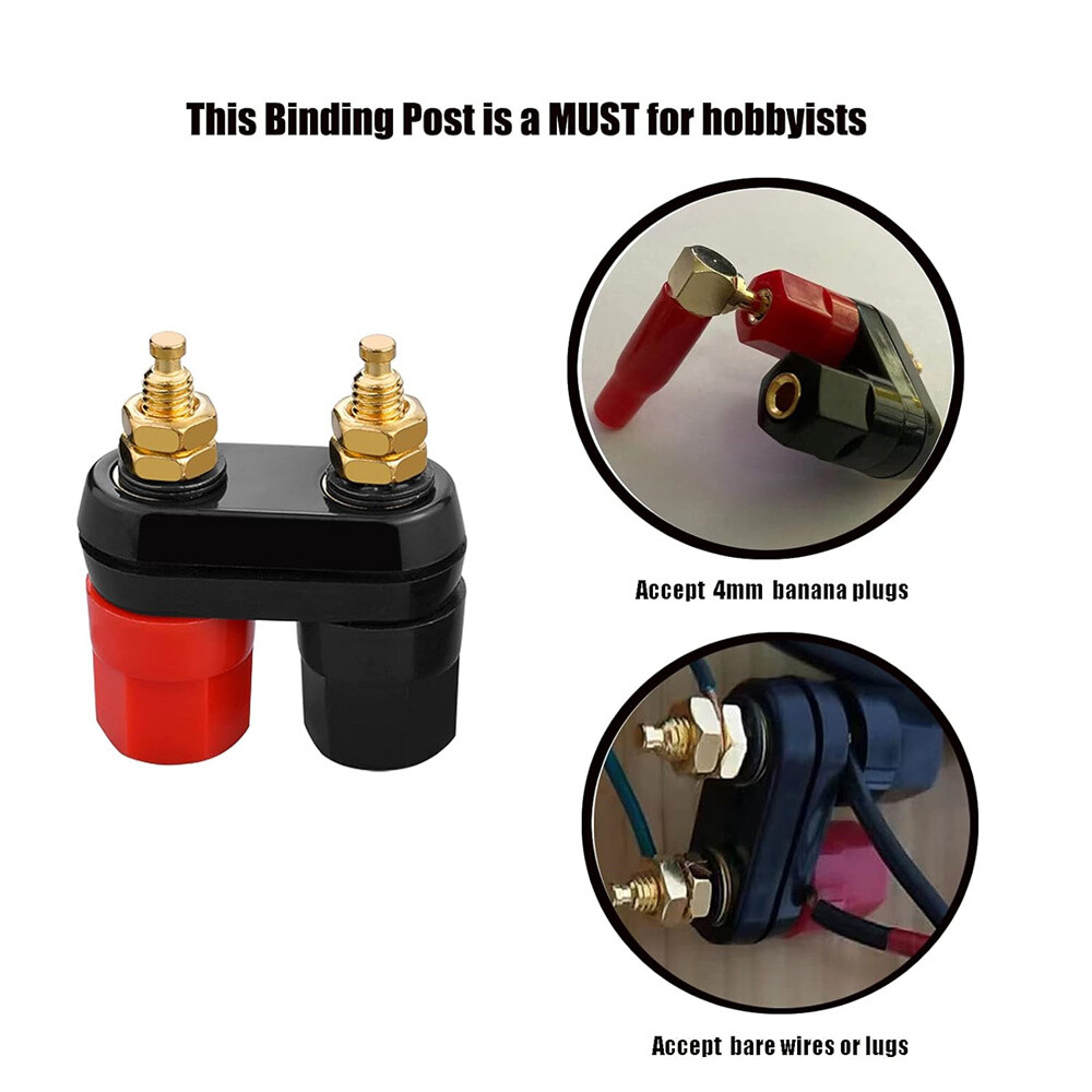 10 Pcs Speaker Amplifier Terminal Binding Post Dual 2-way Plug Connector
