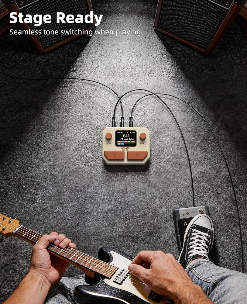 LEKATO ME-05 Guitar Processor Amp Cab Sim Bluetooth 24-bit USB Audio Interface