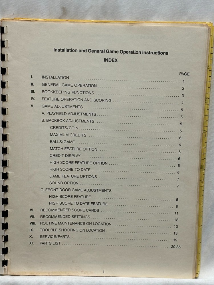 ORIGINAL-BALLY-SPEAK EASY-INSTALLATION & GAME OPERATIONS INSTRUCTIONS