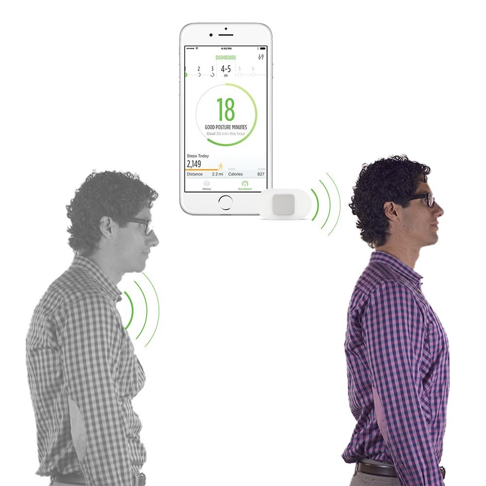Lumo Lift Posture ‎Coach and Activity Tracker for iOS, Battery Powered, White