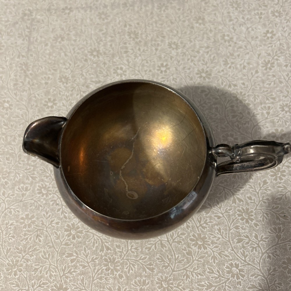 Vintage Silver Plated Over Copper Creamer!!